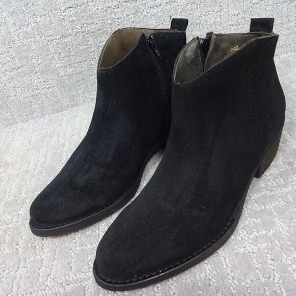 Marroqui Sanchez Womens 39 US 8 Black Suede Zip Boho Western Ankle Boots 19040 - Picture 10 of 10
